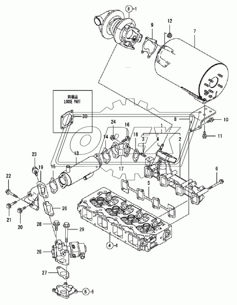 40C0863 000 EXHAUST MANIFOLD & SILENCER