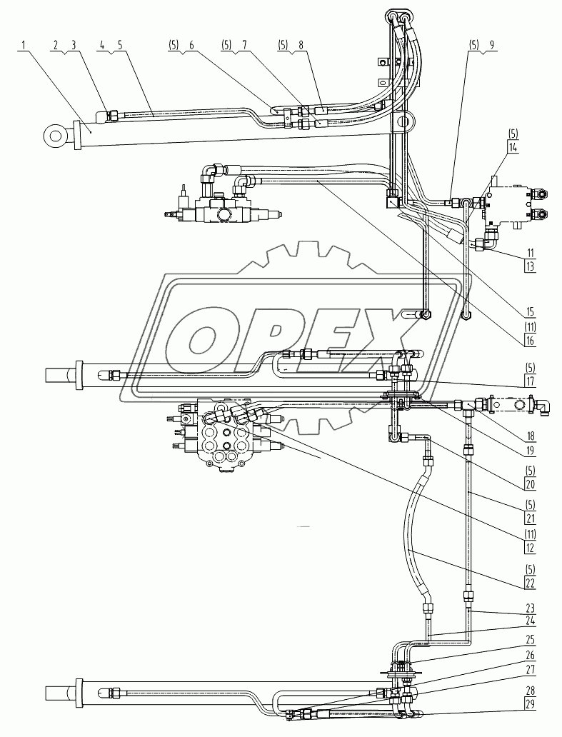 00C0807 004 BOOM CYLINDER LINES