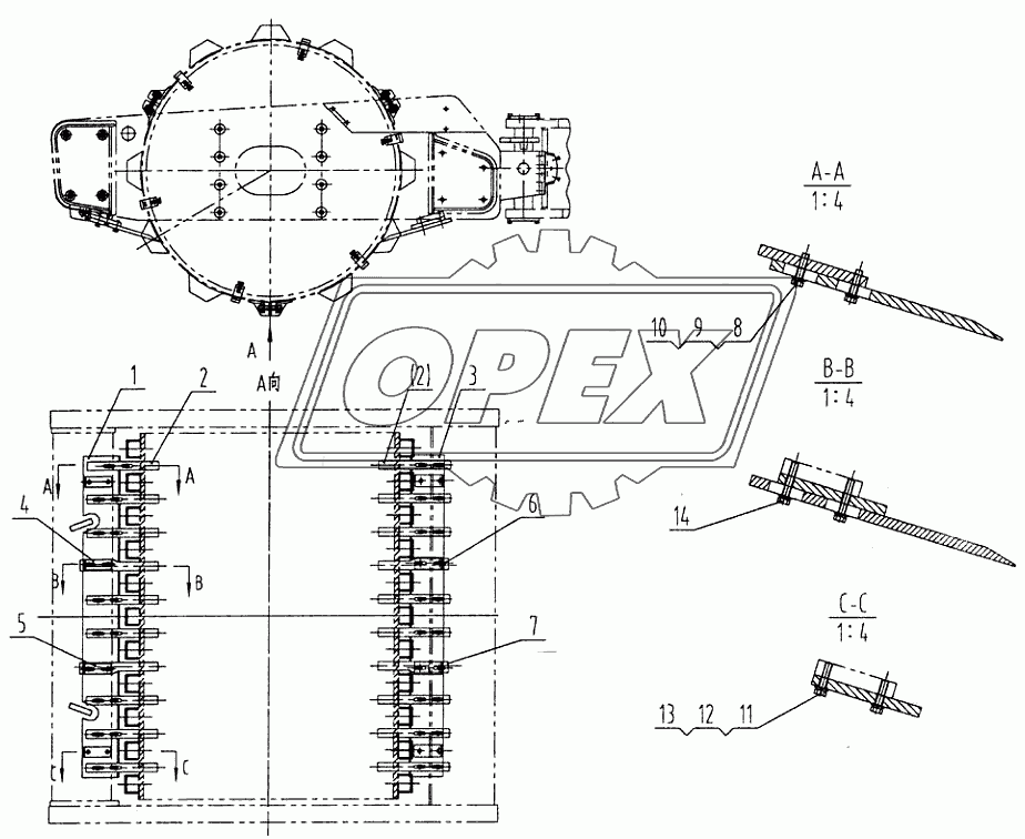 43W0013 Скребок в сборе