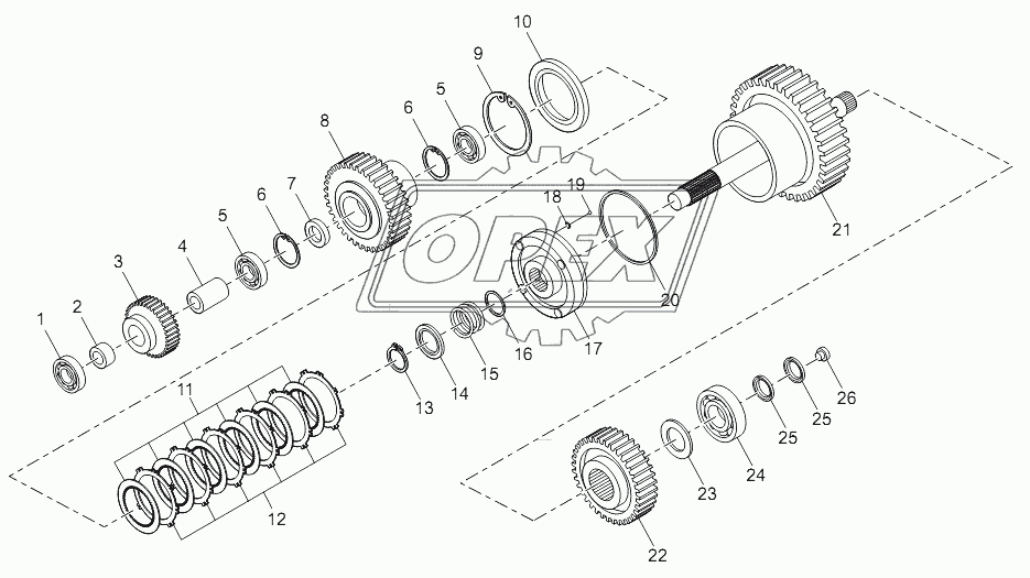 Shaft III clutch assembly (LGX835FA.03)