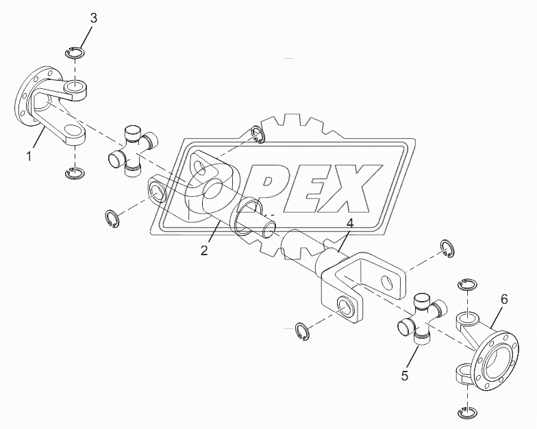 Rear drive shaft assembly (CDM853.04.02)