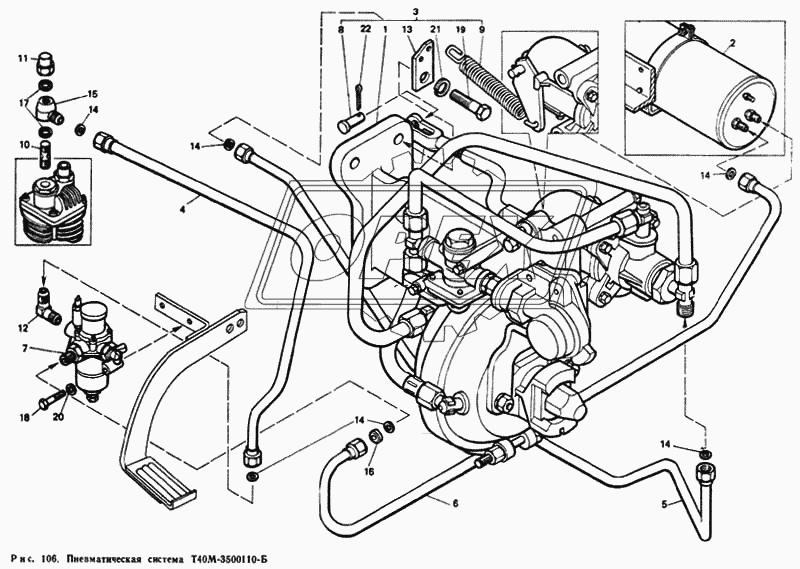 Пневматическая система Т40М-3500110-Б