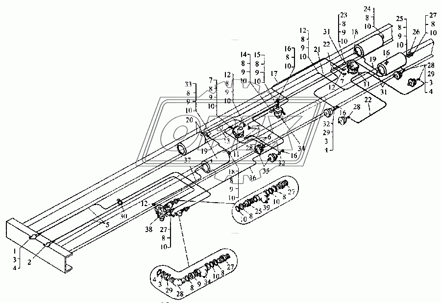 Схема тормозного привода полуприцепа
