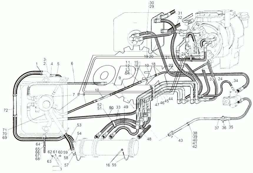 Трубопроводы гидравлической системы ГМТ 543М