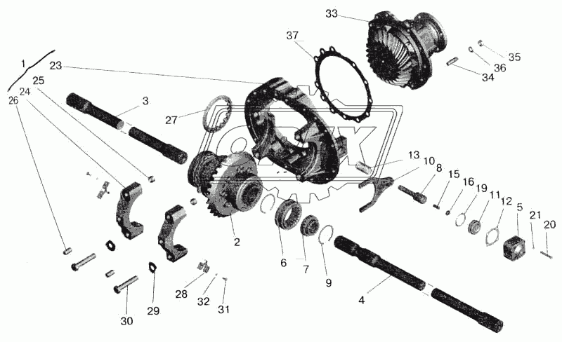 Мост задний МАЗ-543208. Редуктор