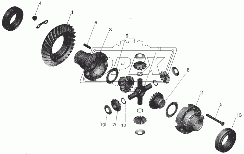 Редуктор среднего моста. Дифференциал