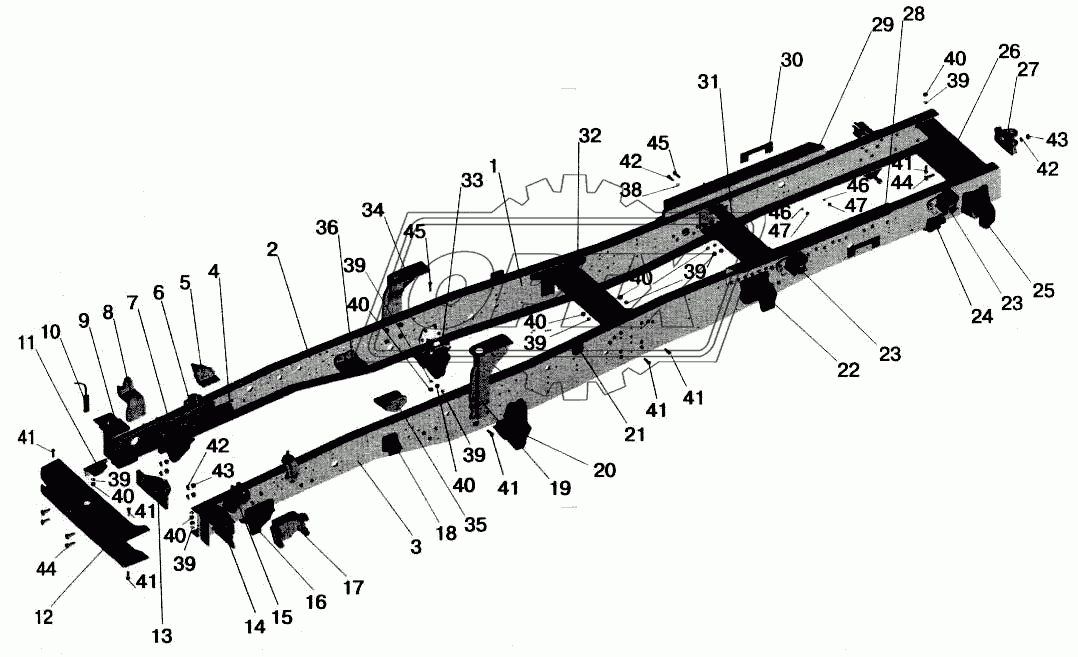 Рама 543202, 543203,543205, 543208-рессорная подвеска