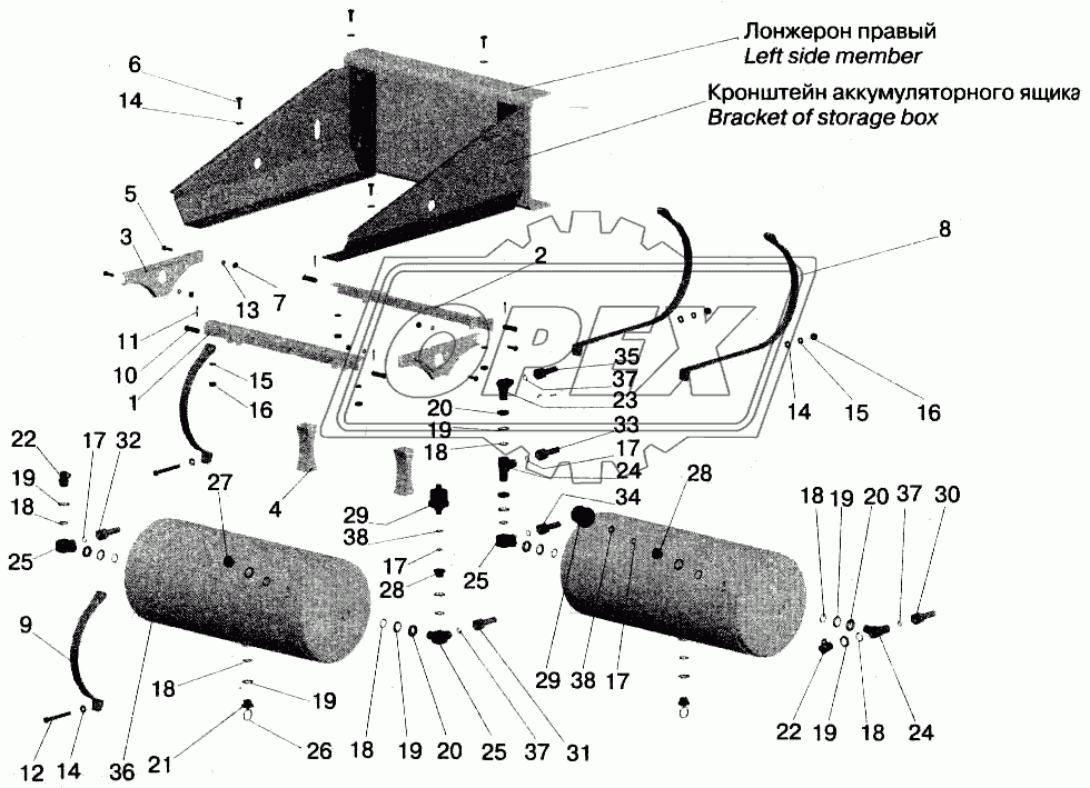 Установка ресивера и присоединительной арматуры МАЗ-642208, 642205