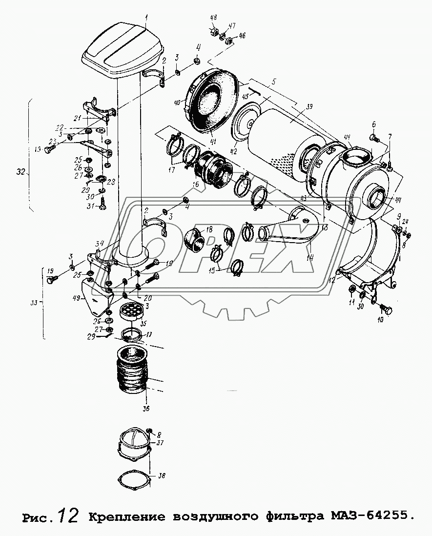 Крепление воздушного фильтра МАЗ-64255