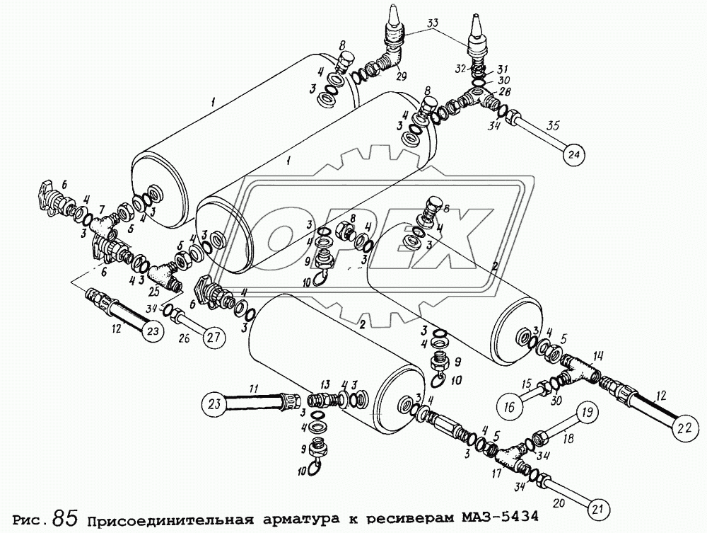 Присоединительная арматура к ресиверам МАЗ-5434
