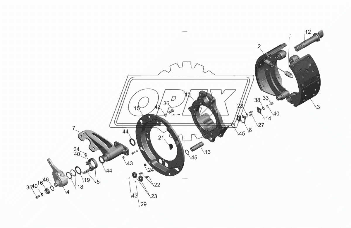 Тормозной механизм передних колес	152-3501004 (152-3501005)
