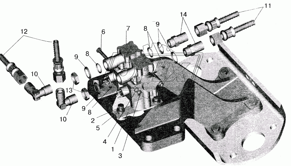 Установка задних модуляторов и присоединительной арматуры МАЗ-555102