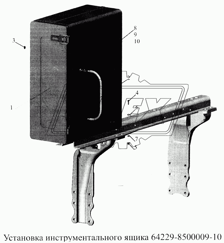 Установка инструментального ящика 64229-8500009-10