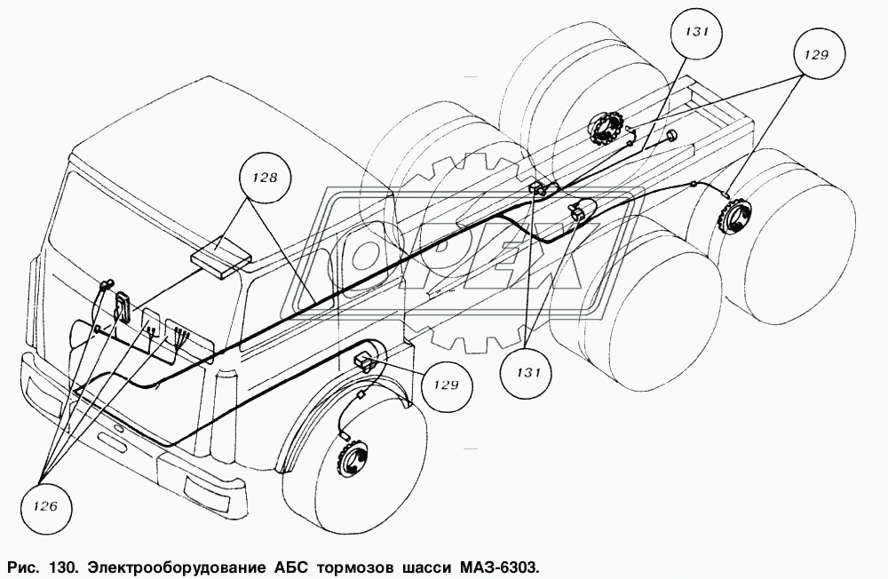 Электрооборудование АБС тормозов шасси МАЗ-6303