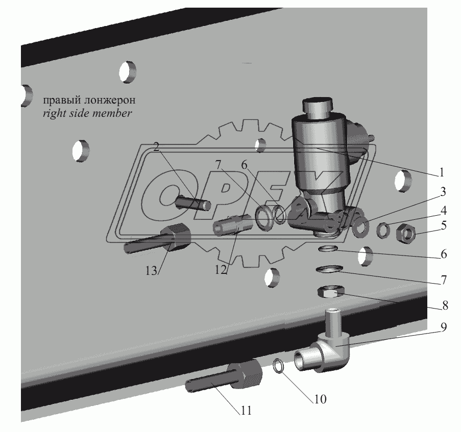 Установка тормозного клапана ASR и присоединительной арматуры 1