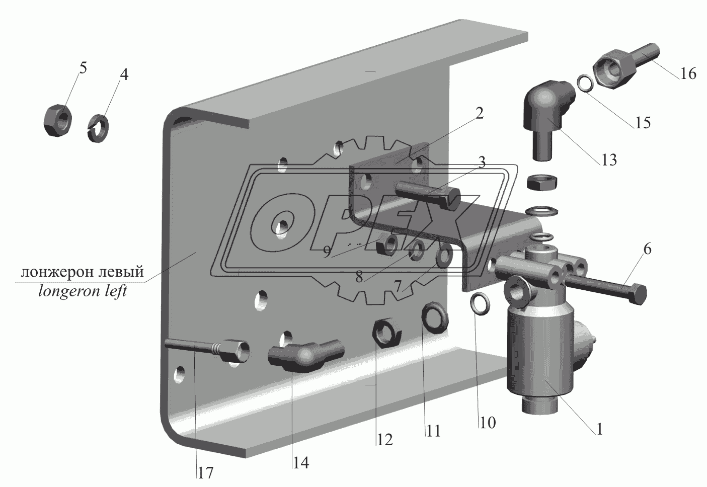 Установка тормозного клапана ASR и присоединительной арматуры