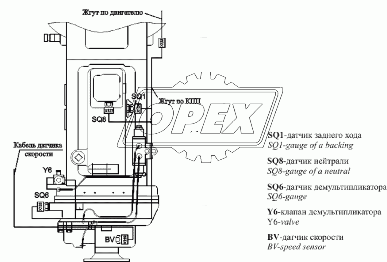 Расположение разъемов и элементов электрооборудования на КПП ЯМЗ-239