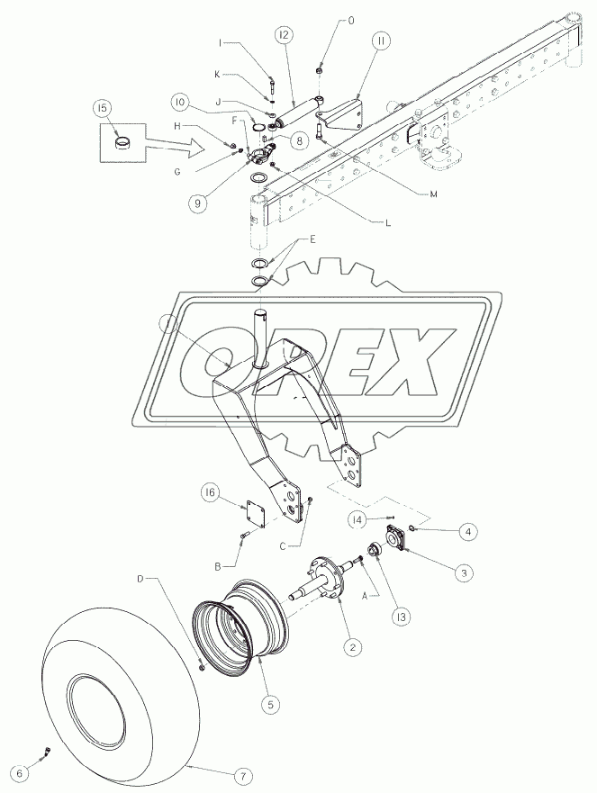 CASTORS-FORKED 16.5L-16.1