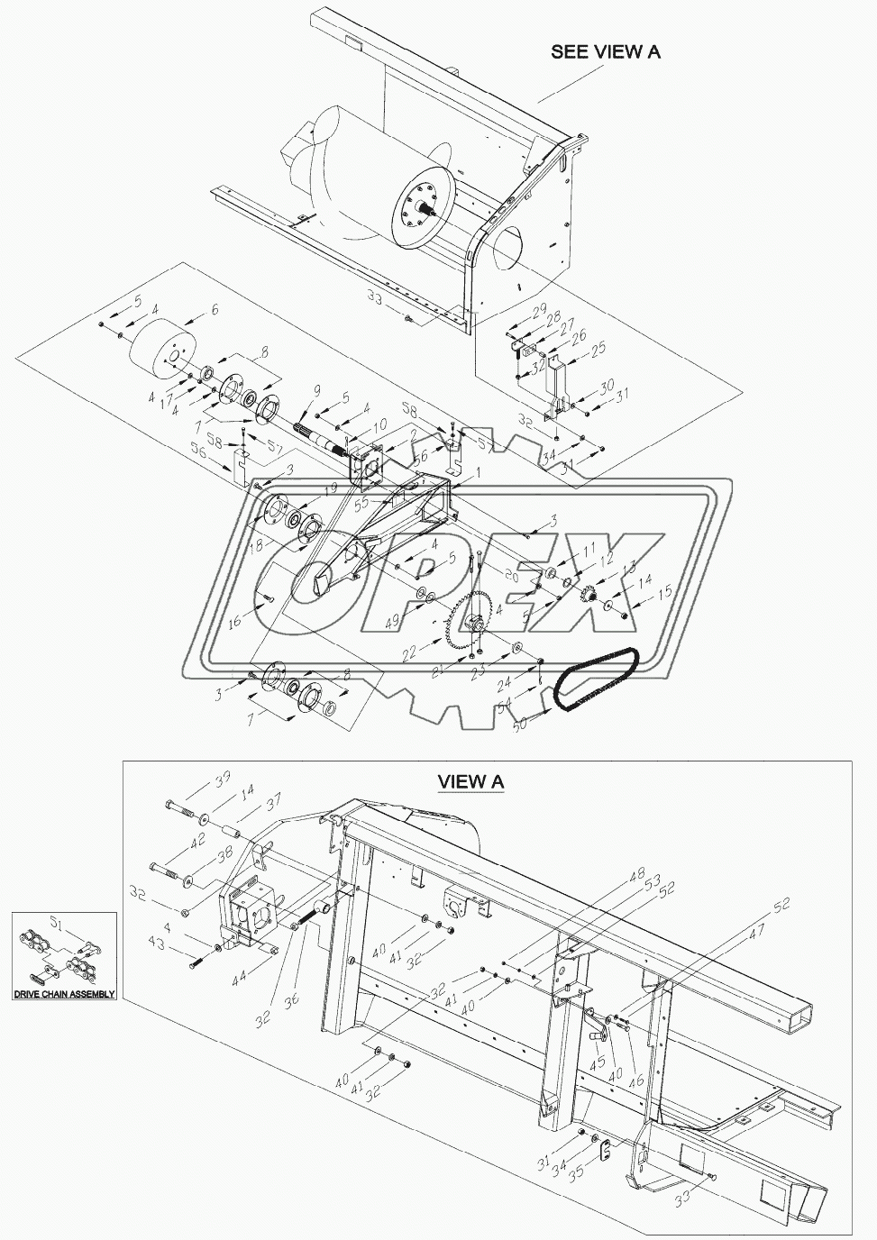 AUGER DRIVE & SUPPORT (LH)