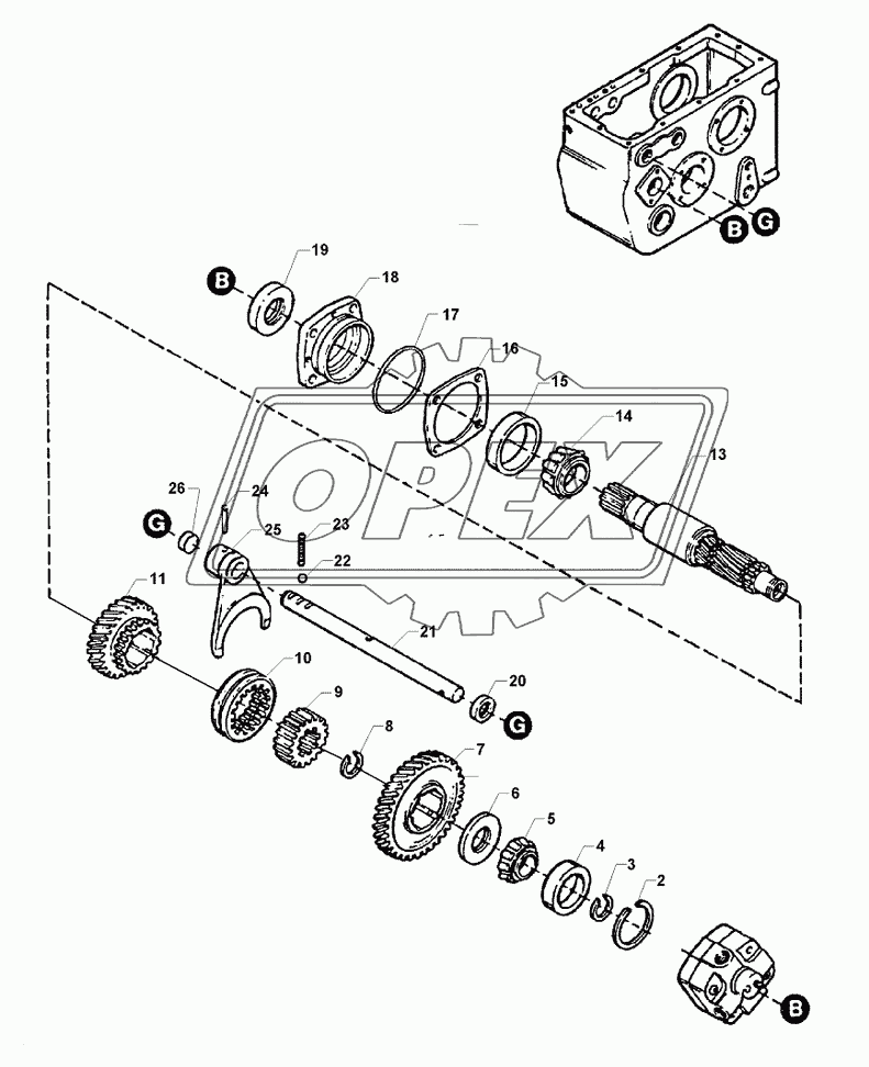 Imput Shaft And Pinions Gearbox D46140058