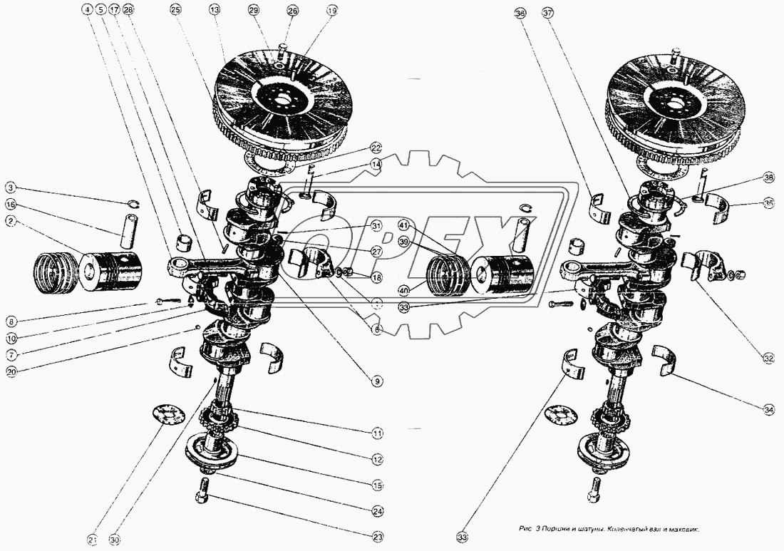 Поршни и шатуны. Коленчатый вал и маховик