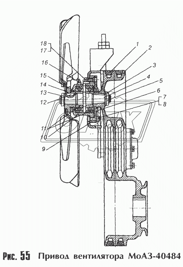 Привод вентилятора МоАЗ-40484