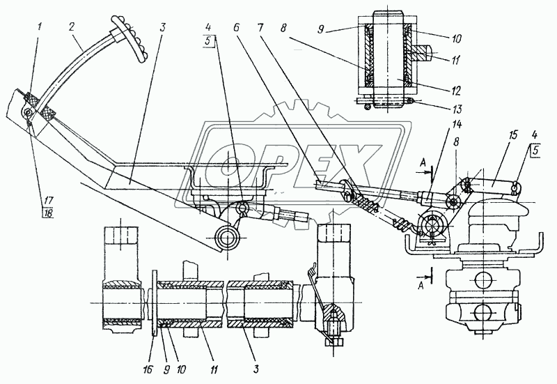 Привод тормозного крана 6442-3500032