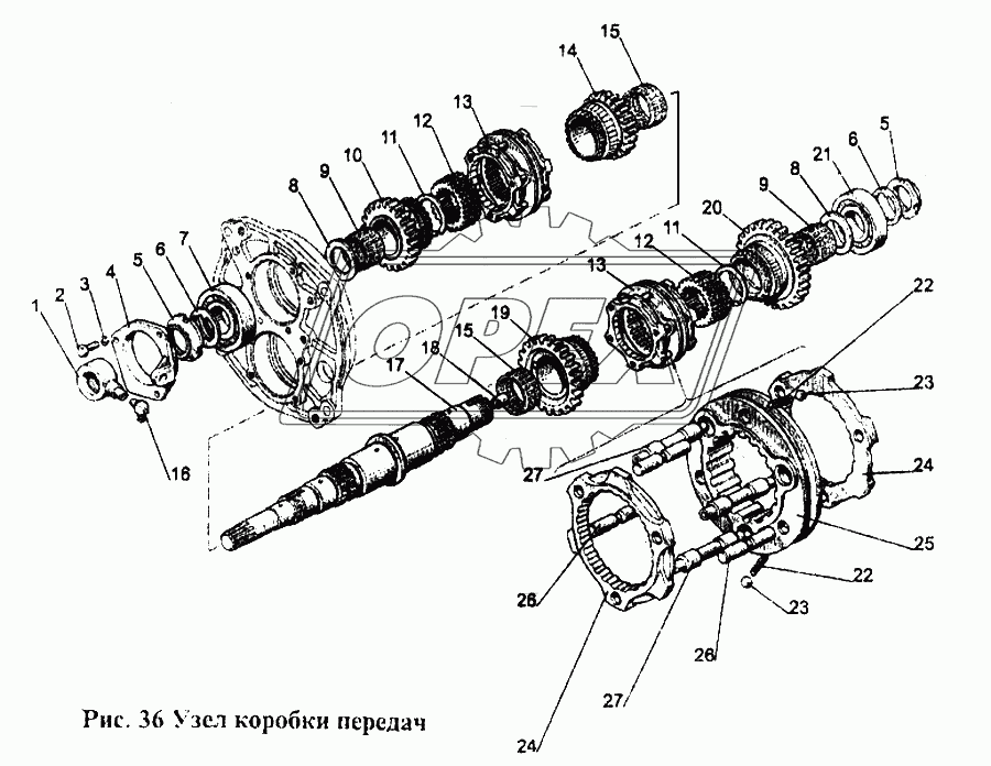 Узел коробки передач