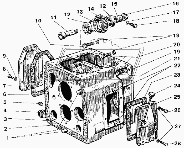 Корпус коробки передач. Привод ПВМ