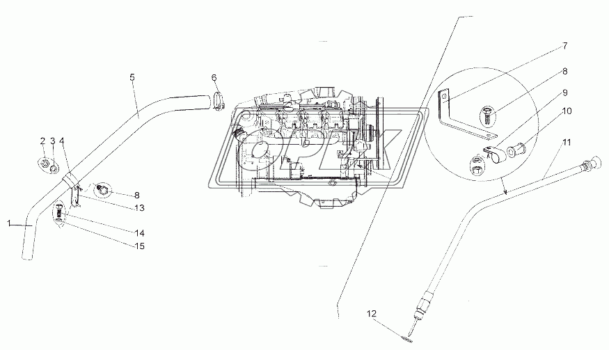 Установка агрегатов системы смазки двигателя 3