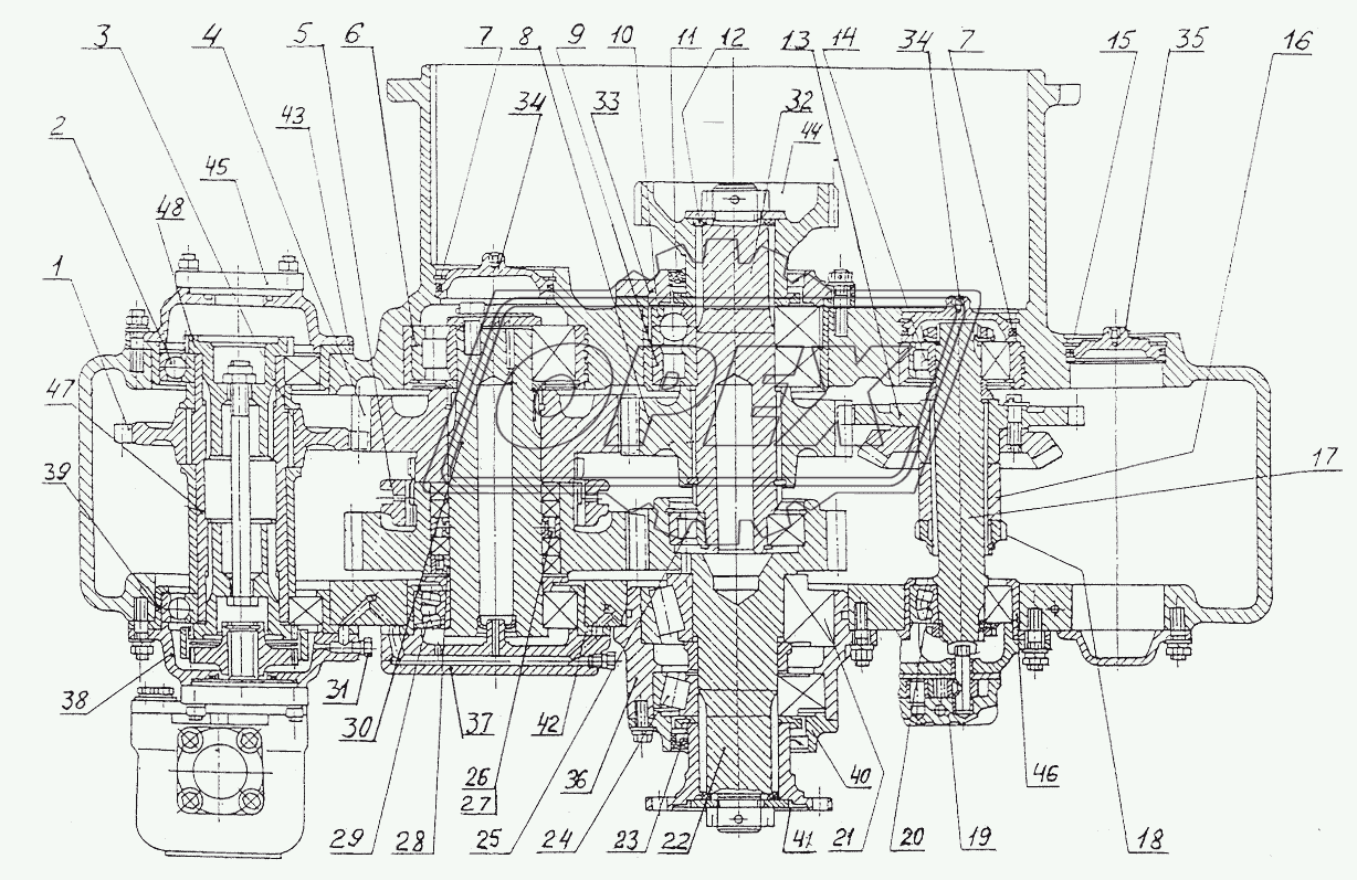 Гидротрансформатор, механизмы редуктора и переключения коробки передач, подвеска ГМП 17