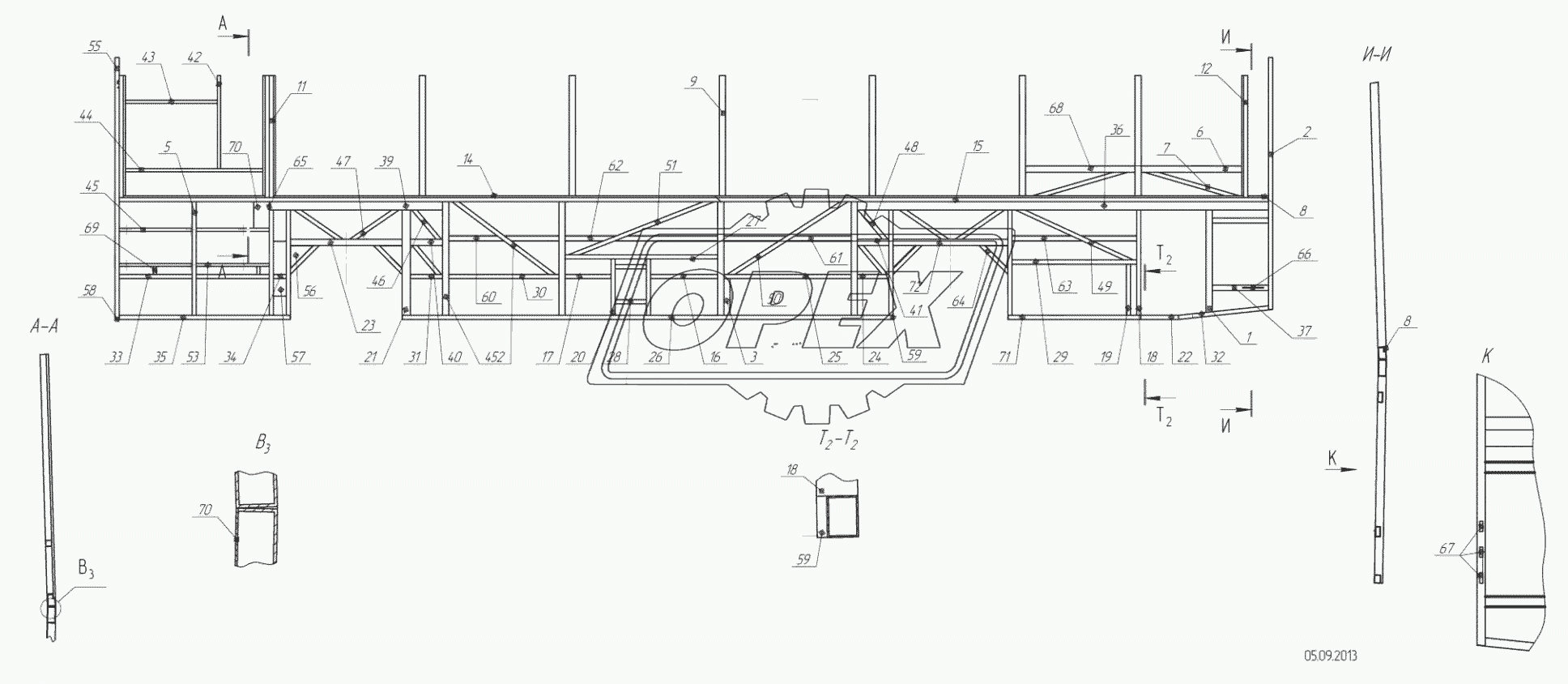 5299-102-5401011 – Каркас левой боковины