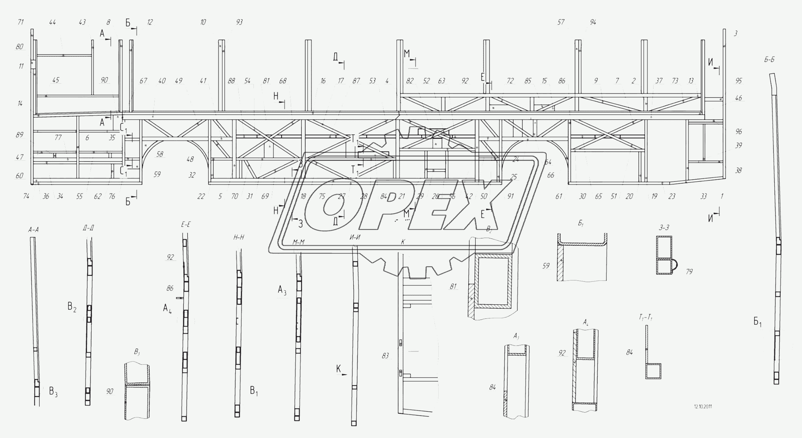 5299-30-31-5401011 – Каркас боковины левой