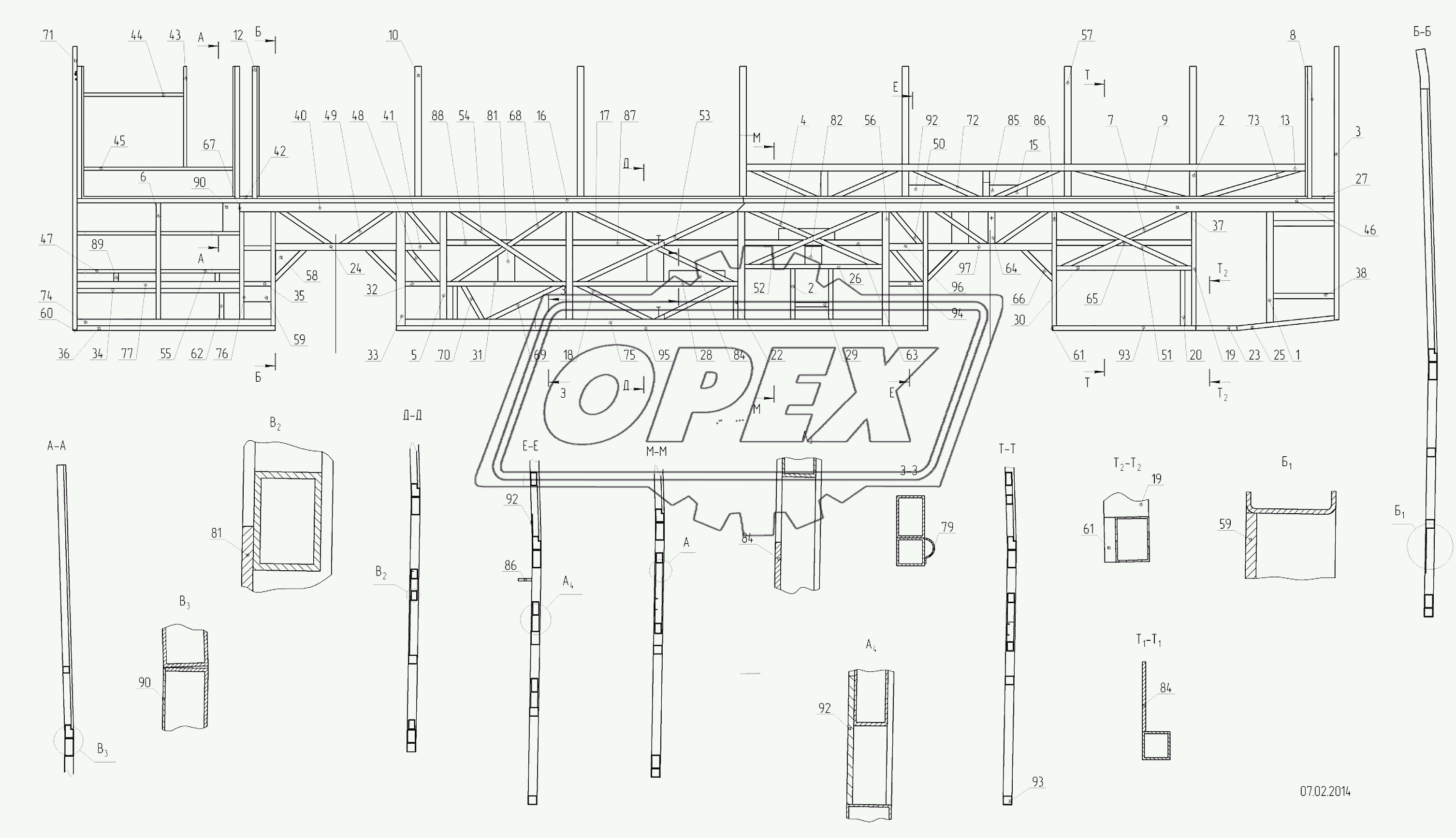 5299-302-5401011 – Каркас левой боковины