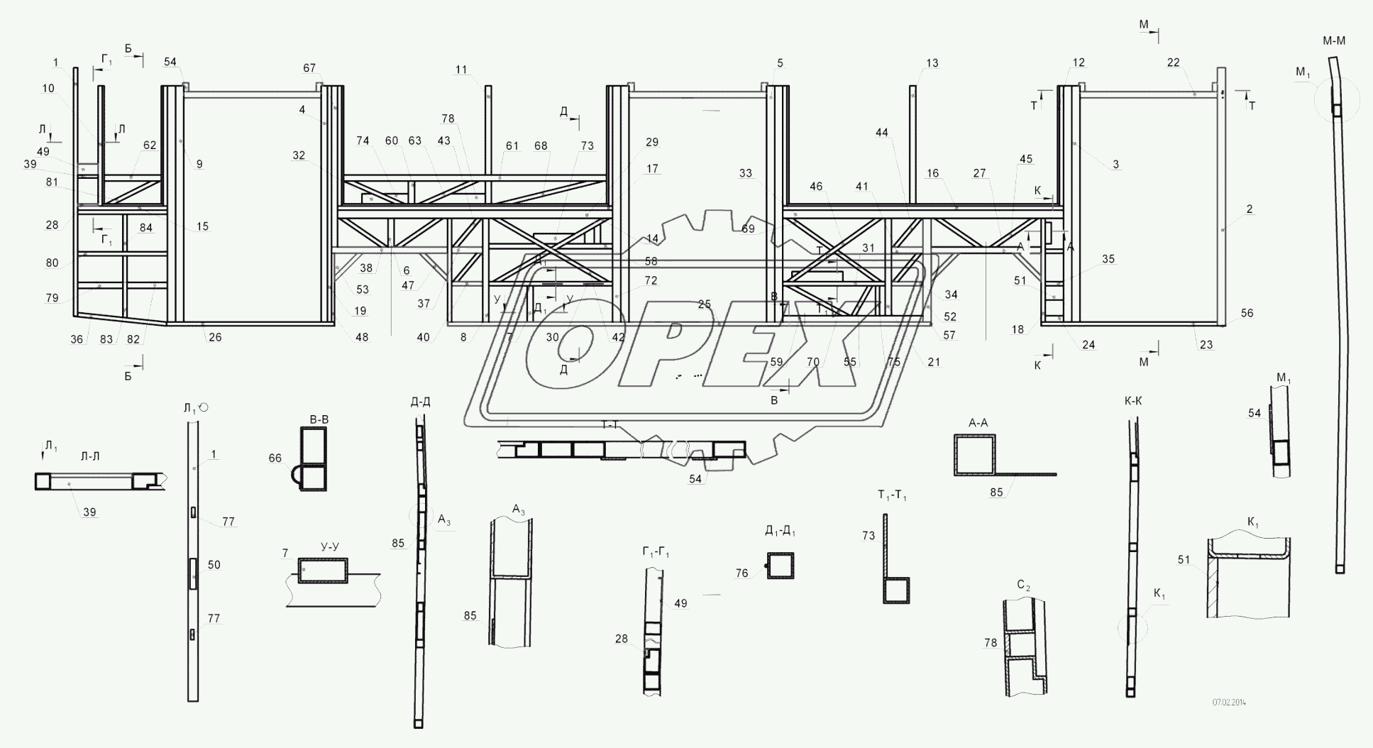 5299-302-5401010 - Каркас правой боковины