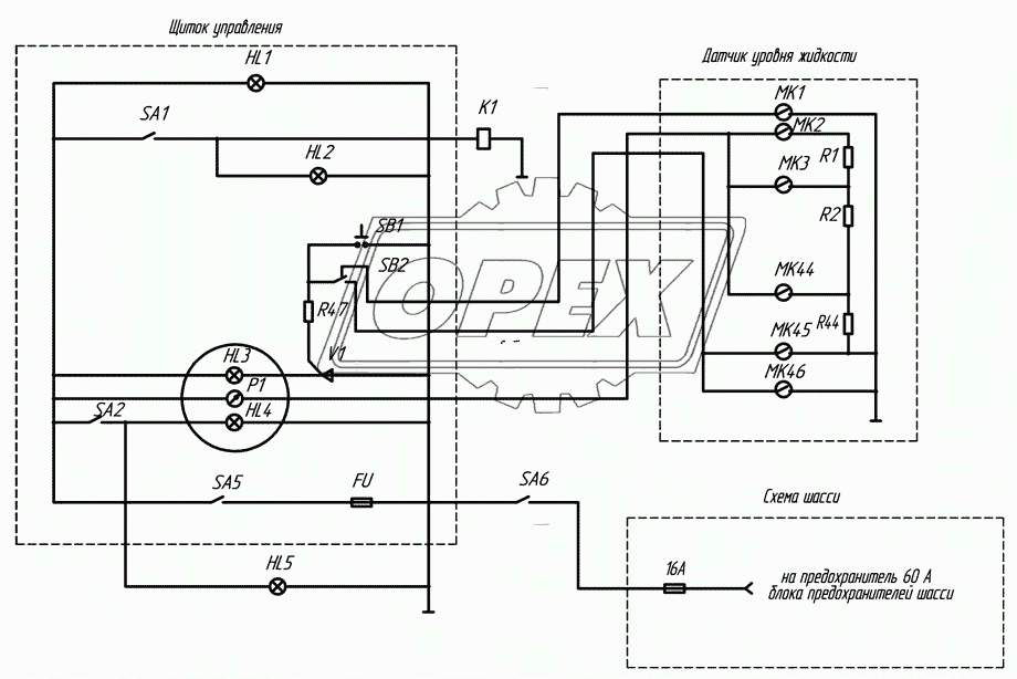 2Э66061-3729010 Э3 Схема электрическая принципиальная