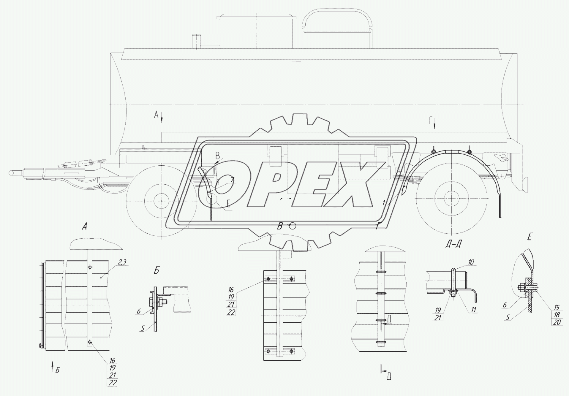 8602-8511030 Установка брызговиков