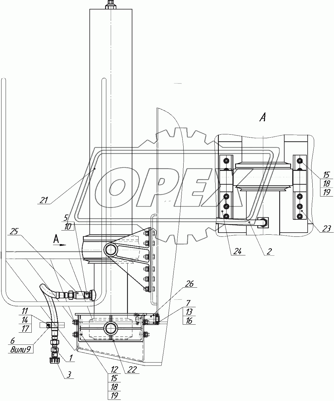 9509-8603001-30 Установка гидроцилиндра