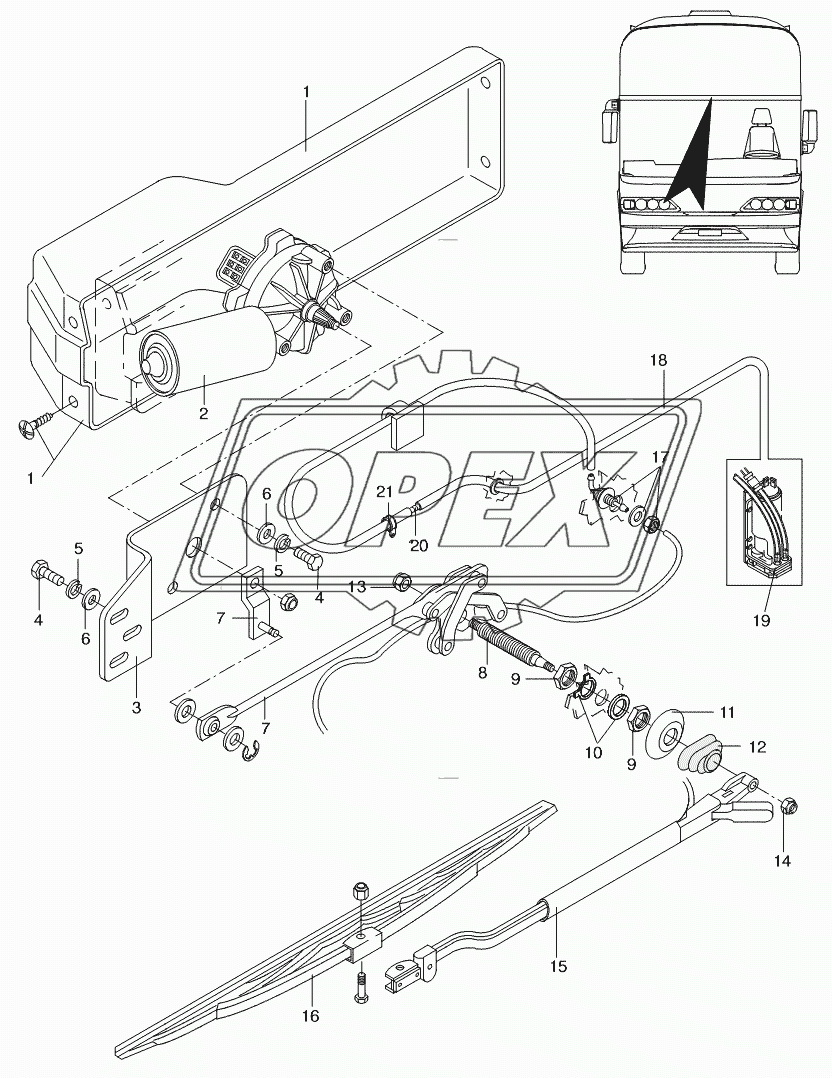 WIPERS-WASHER SYSTEM UPPER