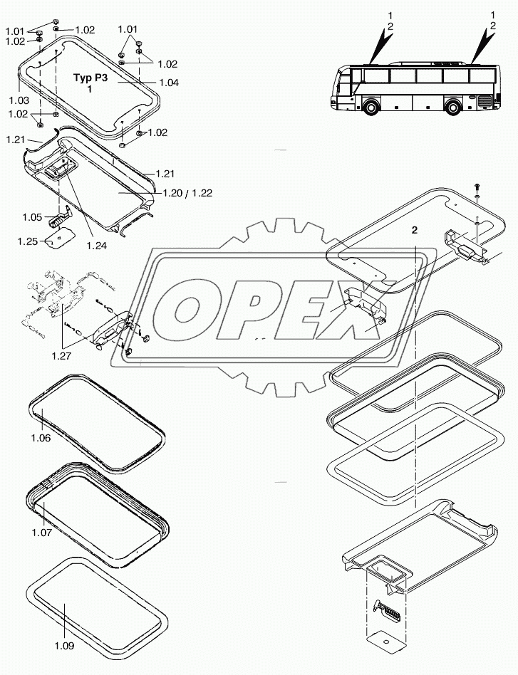 SUN ROOF - DETAIL PARTS 2