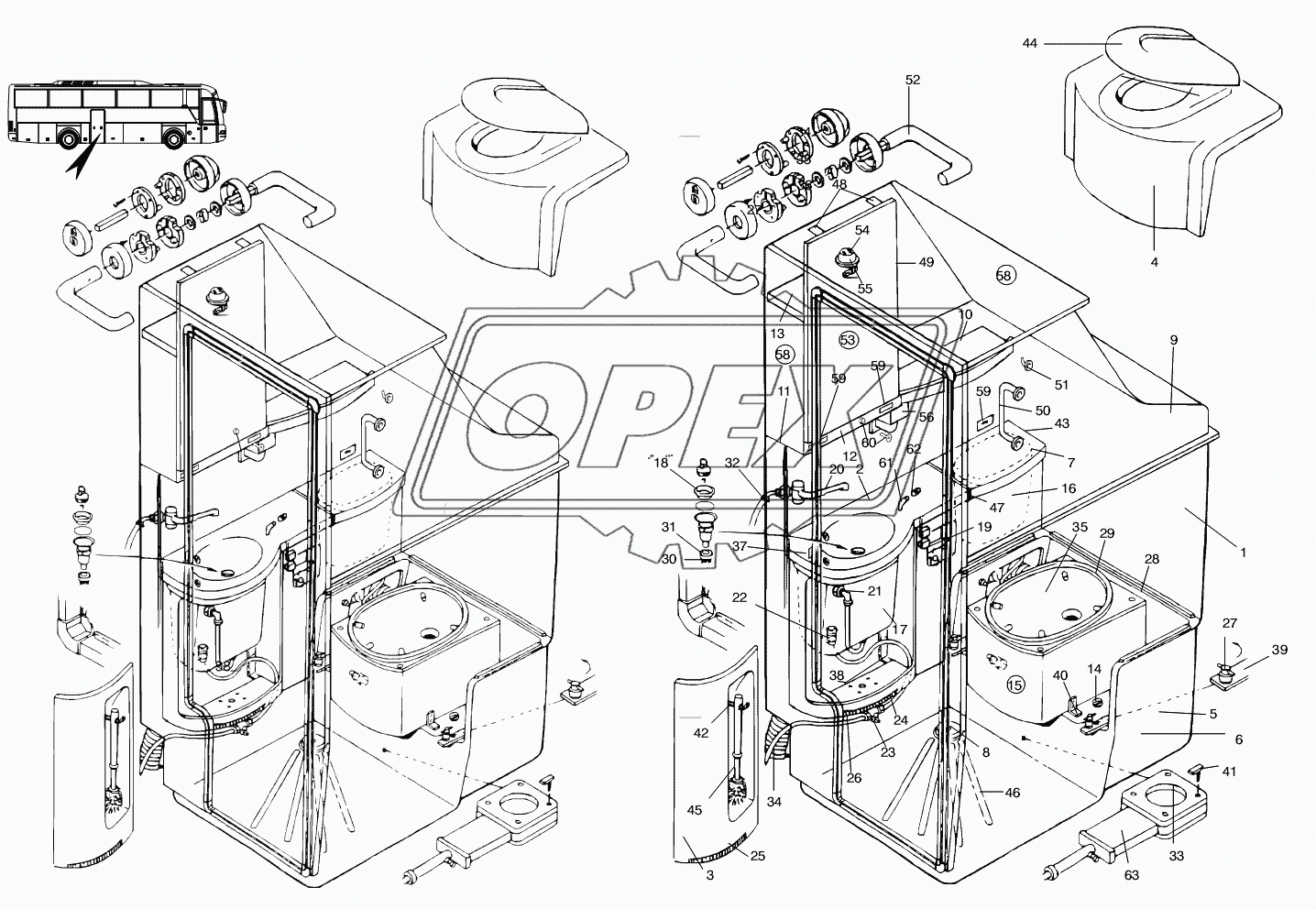 TOILET - DETAIL PARTS N3316