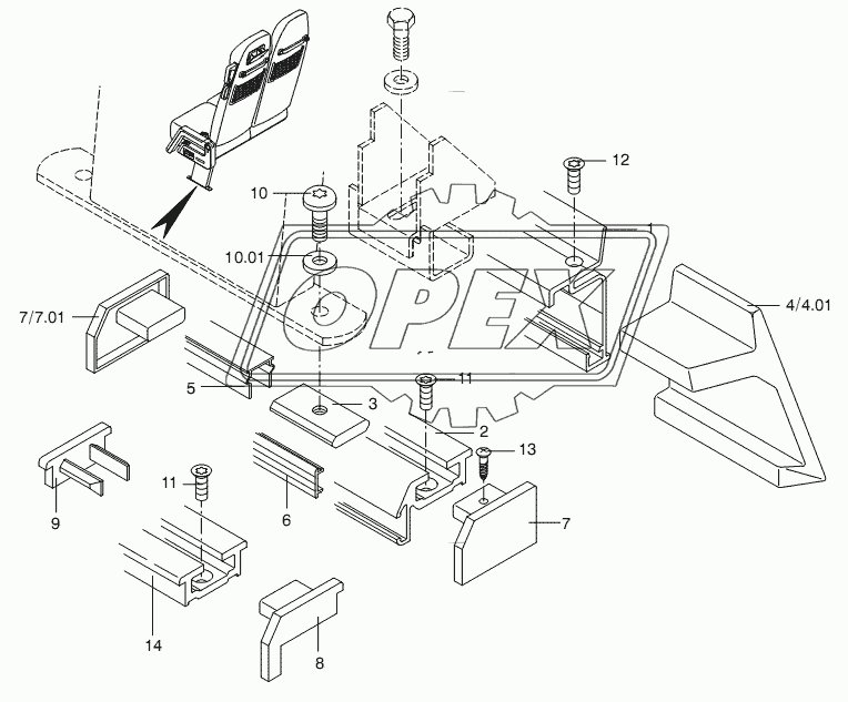 SEAT RAIL