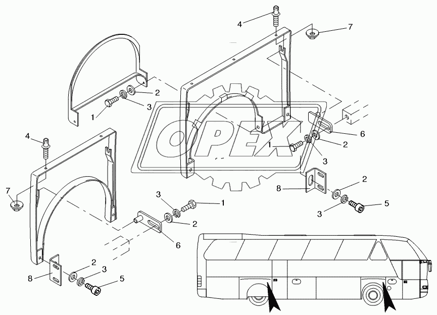 MOUNTING PARTS WHEEL HOUSE