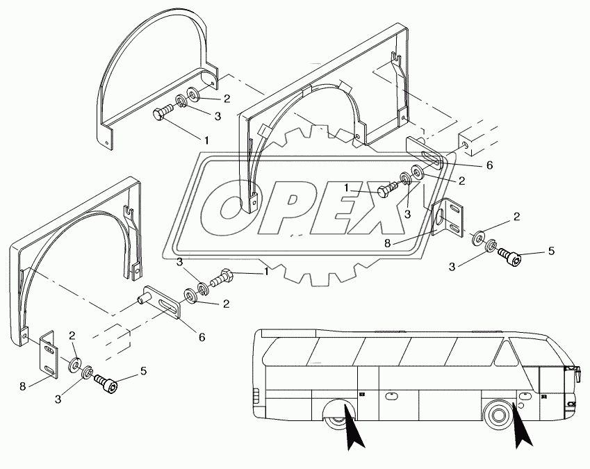 MOUNTING PARTS WHEEL HOUSE TALL