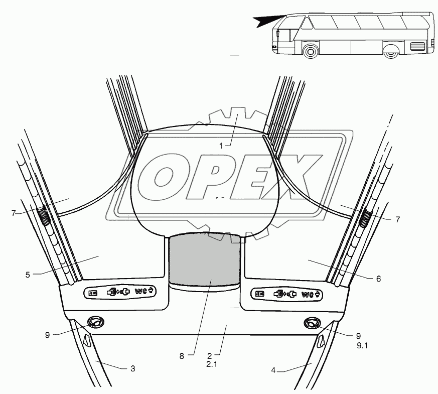 INSIDE COVER AND UPPER DECK FRON