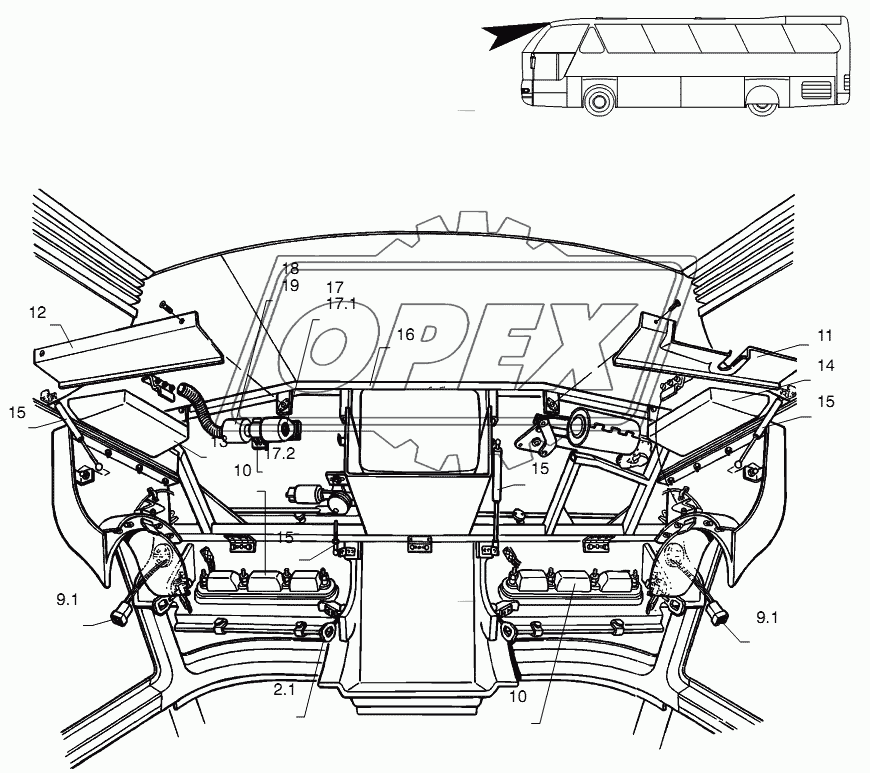 INSIDE COVER AND UPPER DECK FRONT