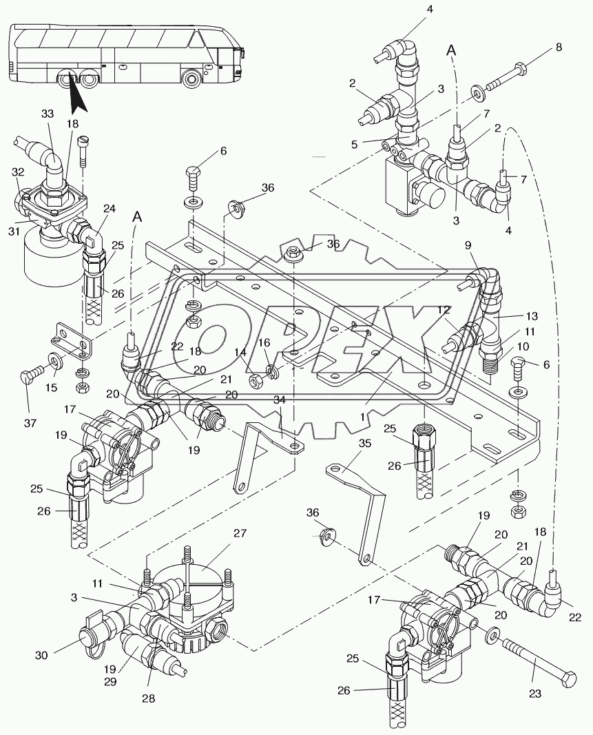 VALVE TRAILING AXLE 2