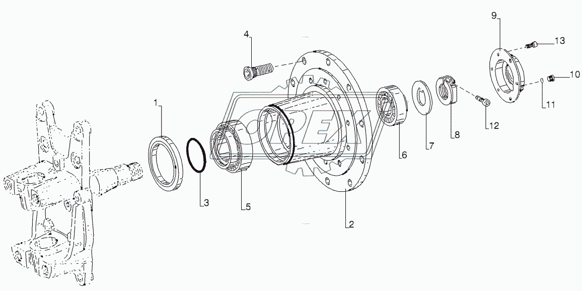 CASTER AXLE PARTS 1