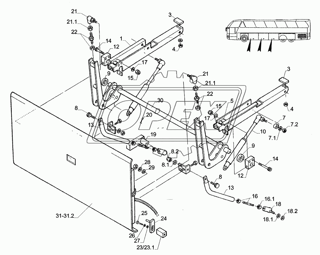 LUGGAGE-COMPARTMENT LID CPL. LEFT 3