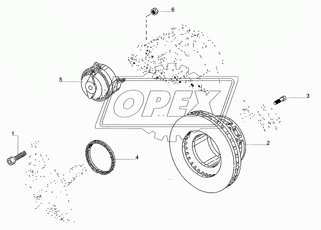 DISK BRAKE CASTER AXLE 1